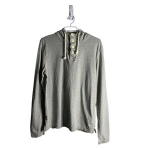 Next Men's Light Gray Henley 100% Cotton Sweatshirt Hoodie